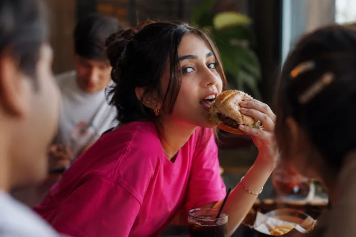 Friends eating out